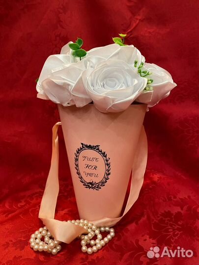 Букеты из атласных лент