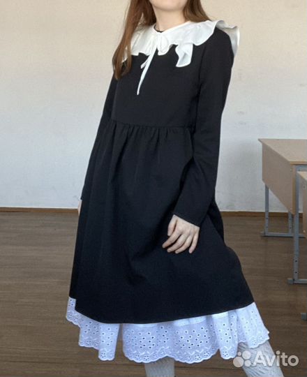 Воротник съемный с рюшами на платье