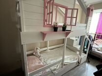 Двухъярусная кровать домик детская