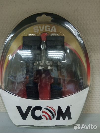 Кабель vcom svga 15m/15m 2фильтра pro 1.8м блистер