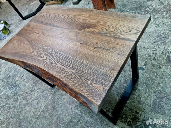 Стол обеденный из слэба карагача Лофт в наличии