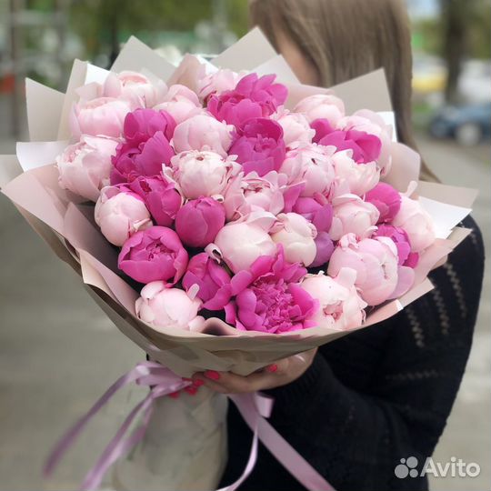 Букет пион цветы