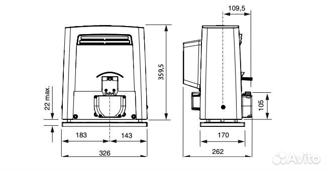 Came BKS18AGS привод для откатных ворот 801MS-0090