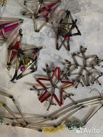 Елочные игрушки СССР стеклярус