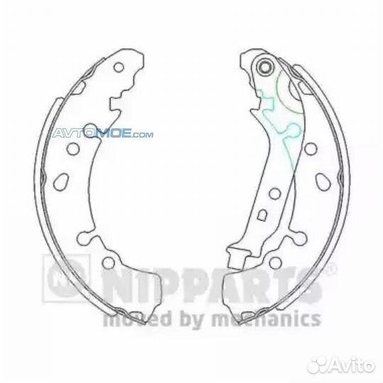 Колодки тормозные задние (барабанные) N3502091 nip