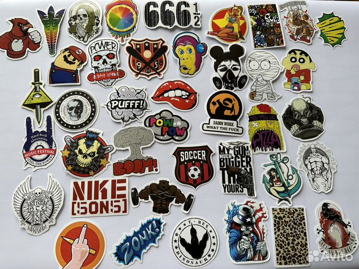 Наклейки стикеры на ноутбук телефон холодильник