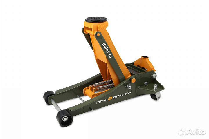 Домкрат подкатной двухплунжерный 3т Дело Техники