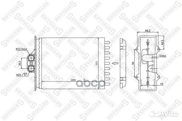 10-35056-SX радиатор печки с AC Opel Vectra al