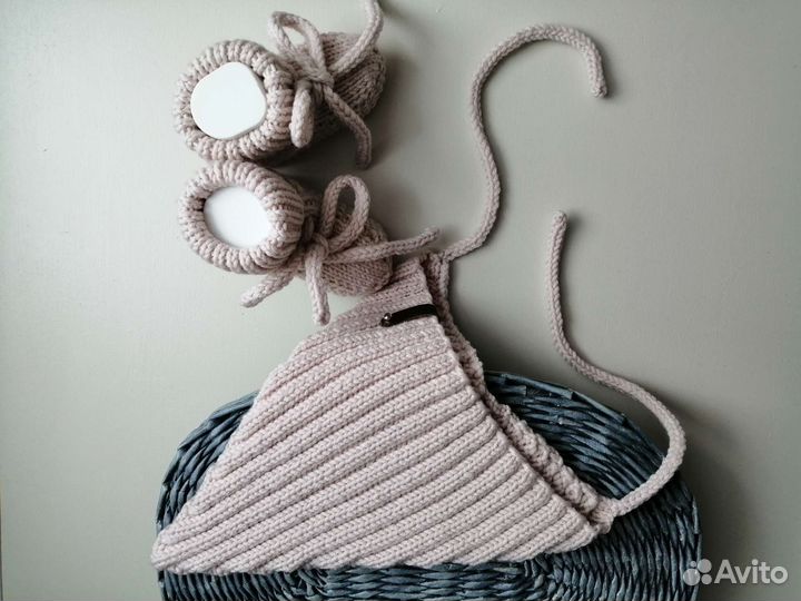 Чепчик гномик спицами для малыша