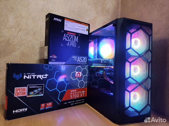 Игровой пк: Ryzen 5600 / RX5700 XT Nitro+