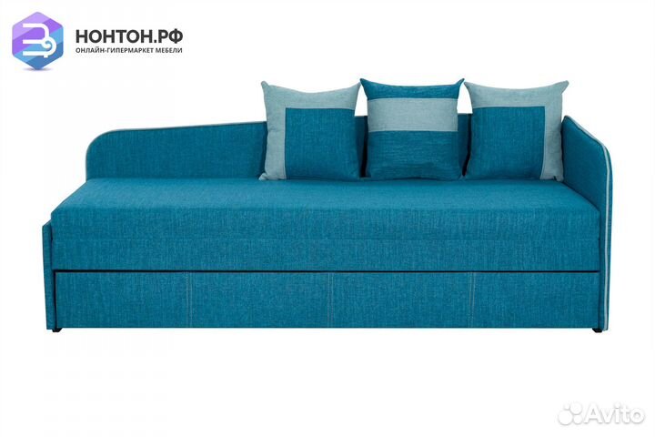 Диван выкатной Троя №1 голубой