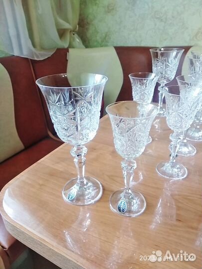Хрустальные фужеры бокалы Чехии