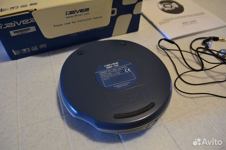 CD/MP3 аудио плеер iRiver IMP-50 синий с коробкой