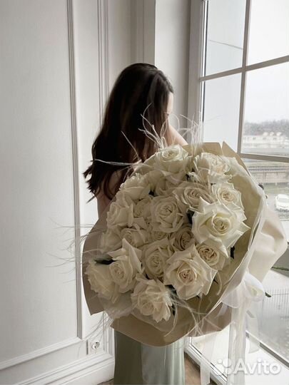 Монобукет из роз сорта Playa Blanka