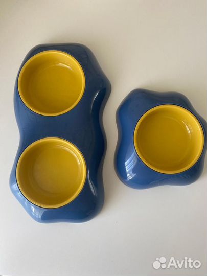 Миска для кошек и собак двойная набор 2 шт