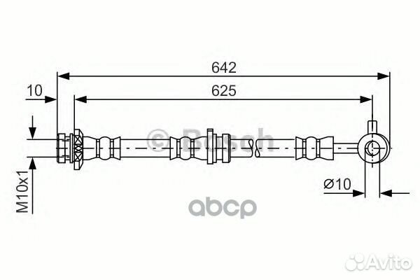 Шланг торм. пер. R 390mm 1987481573 Bosch