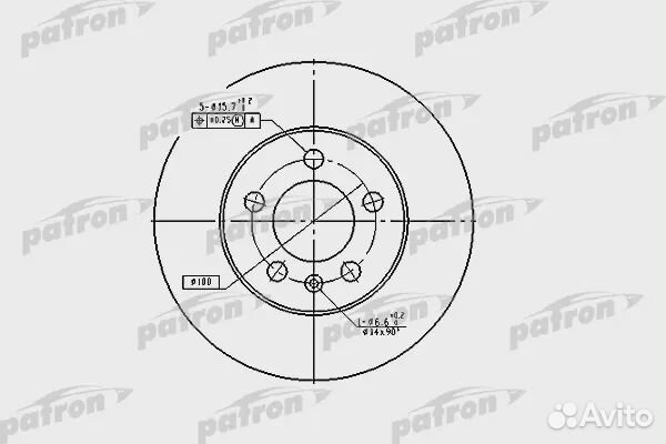 Patron PBD2803 Диск тормозной передний вентилируемый