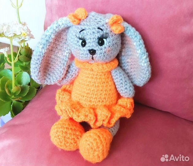 Зайка, вязанная крючком игрушка, ручная работа