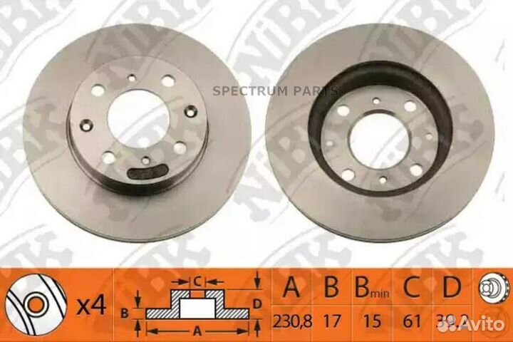 Nibk RN1350 / RN1350V Диск тормозной перед