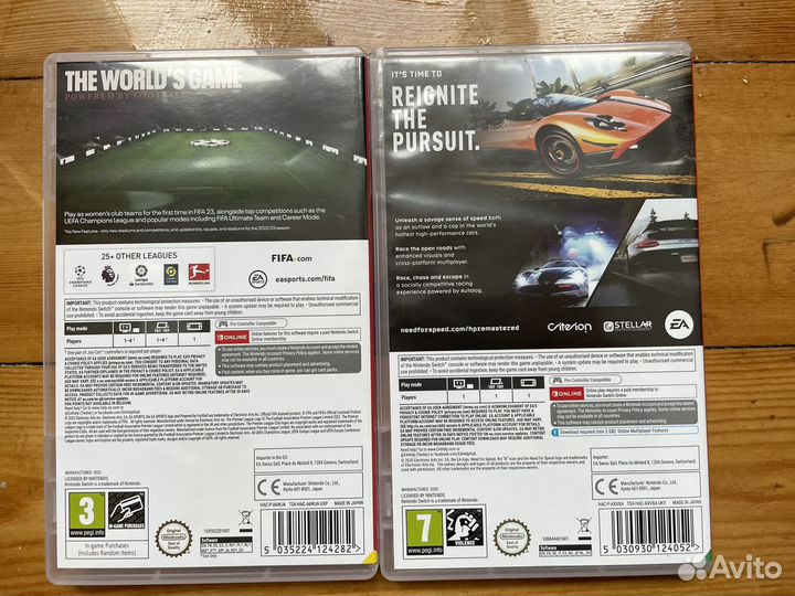 Fifa 23 и NFS для nintendo switch