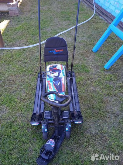 Санки 2 в 1 на лыжах и на колёсах