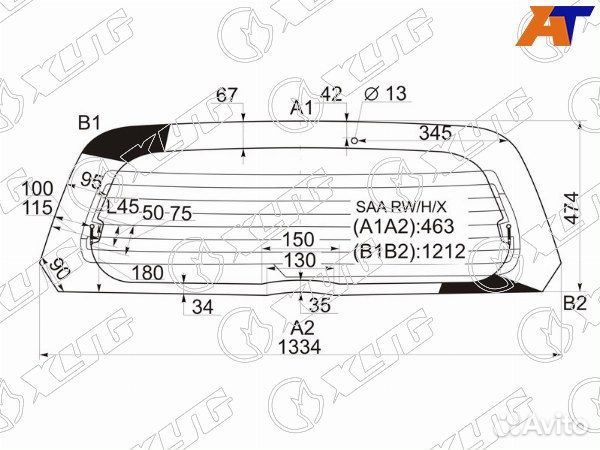 Стекло заднее honda FIT