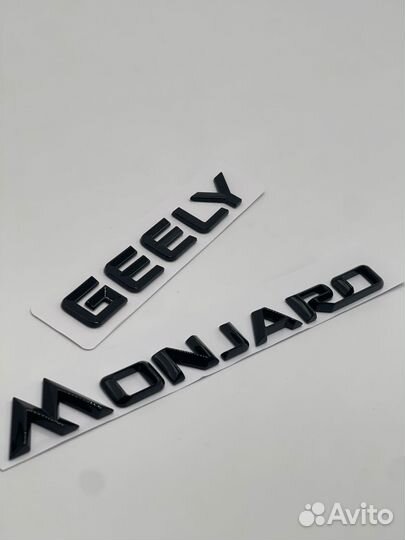 Надпись наклейка Geely + Monjaro Black антихром