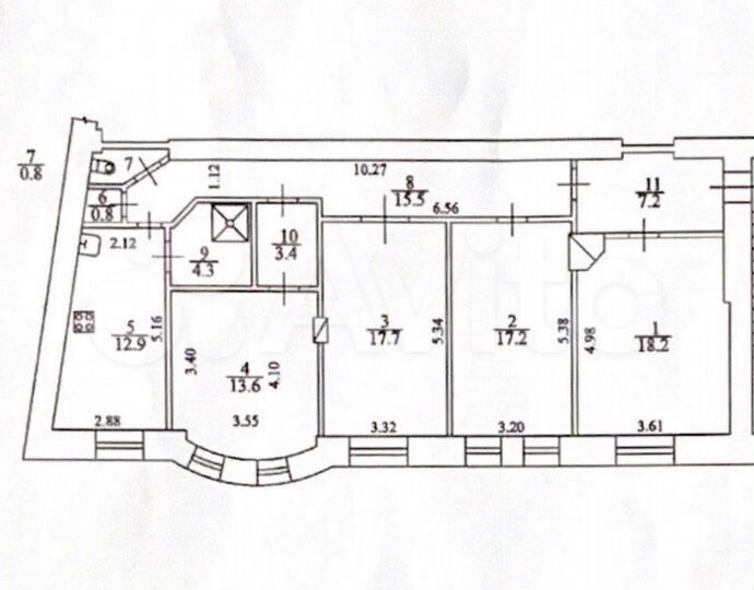 4-к. квартира, 111,6 м², 3/5 эт.