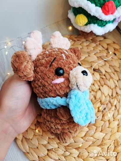 Вязаные игрушки олень