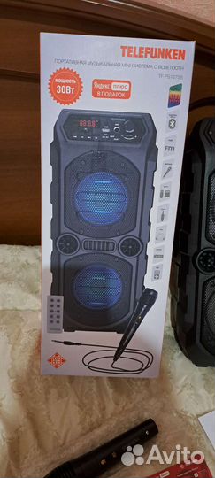 Портативная колонка караоке Telefunken 30Вт новая