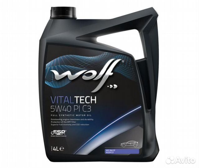 Масло моторное wolf vitaltech 5W40 PI C3 4L