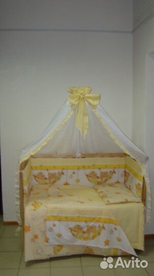 Новый 7предм. комплект для новорожденых в кроватку