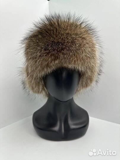 Мужская шапка из канадского енота