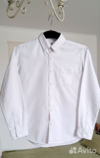 Рубашка белая для мальчиков Uniqlo 11-12