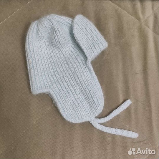 Шапка ушанка женская вязаная