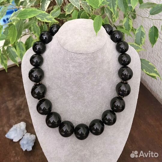 Колье бусы гагат Грузия