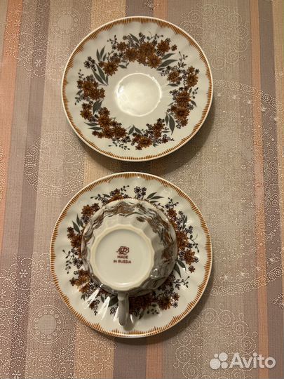 Чайная пара и блюдце лфз костяной фарфор