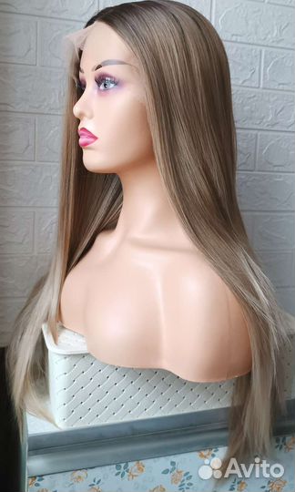 Парик на сетке прямой без челки Русый