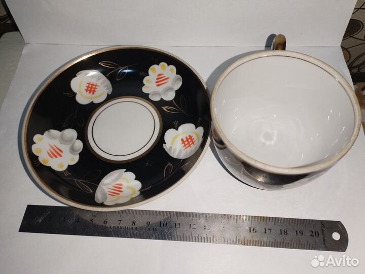 Чашка с блюдцем СССР. Чайная пара дфз Вербилки