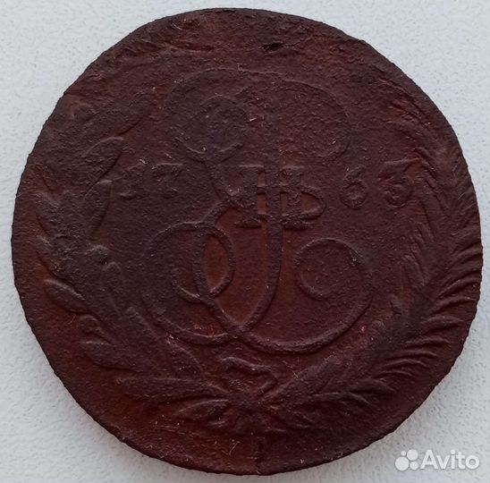 2 копейки 1763 года ем, гурт сетка