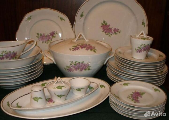 Столовый сервиз сирень дулево