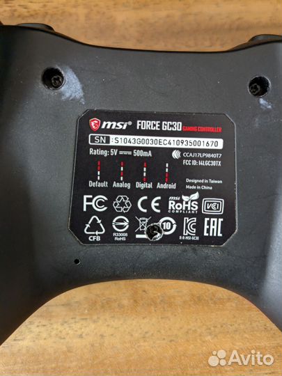 Геймпад MSI Force GC30 нерабочий