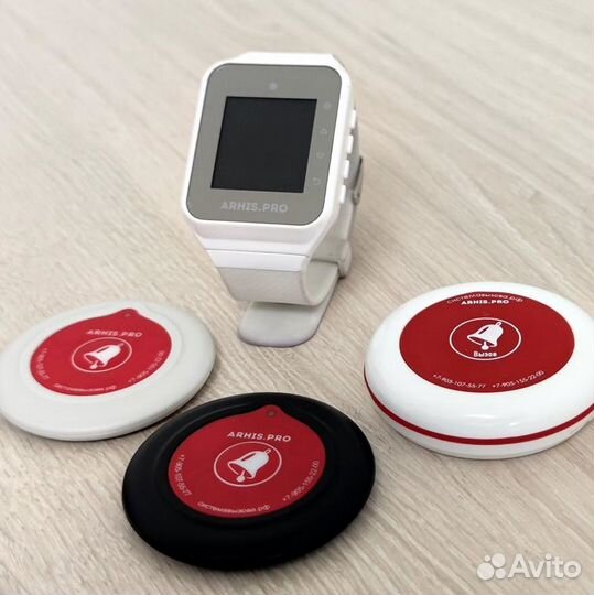 Беспроводная кнопка вызова официанта с часами