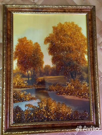 Картина янтарная большая