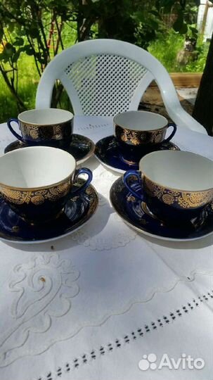 Чайная пара. Кобальт. Золото