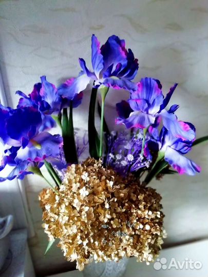 Декоративные букеты из искусственных цветов, силик