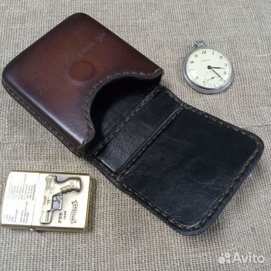 Портсигар кожаный