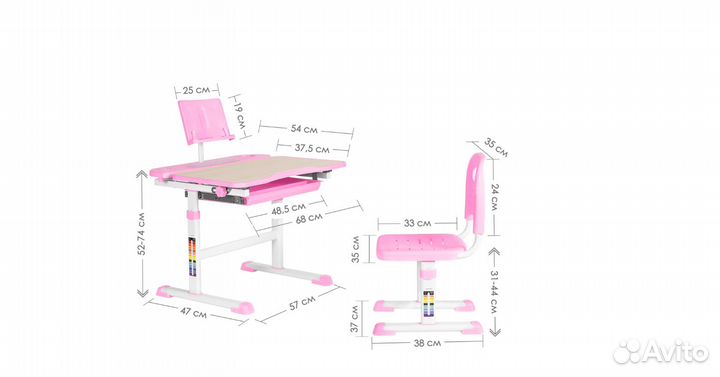 Комплект парта / стол и стул Anatomica