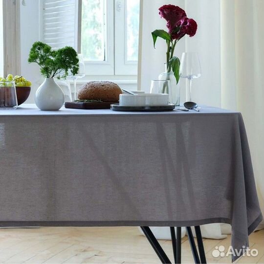 Скатерть Этель ECO, цвет серый, 130х220 см, 70 хл