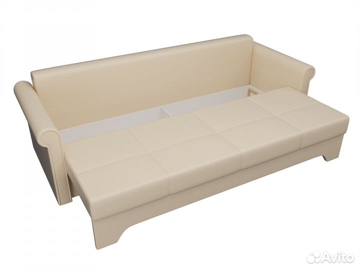 Диван прямой Европа, экокожа, бежевый. Москва и мо